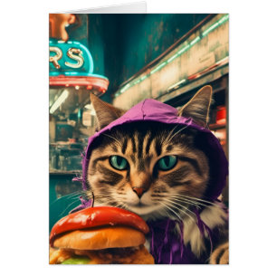 Cat at the Diner Purple Hoodie All Occasions 