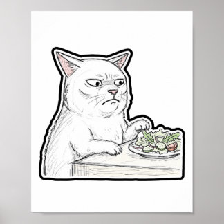 Cat at the Dinner Table Poster