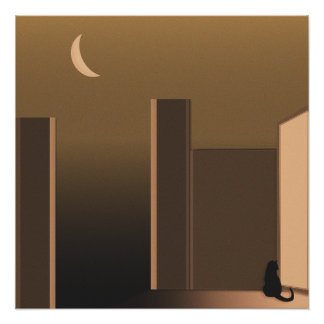 Cat At The Door Poster