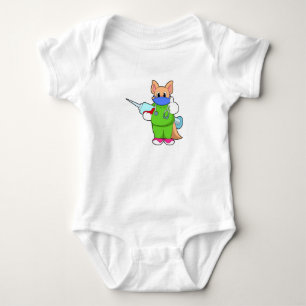 Cat at Vaccination with Syringe Baby Bodysuit