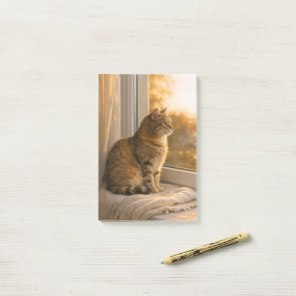 Cat at Window Veterinary 4" × 6" Post‑It® Notes