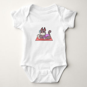 Cat at Yoga Fitness Baby Bodysuit