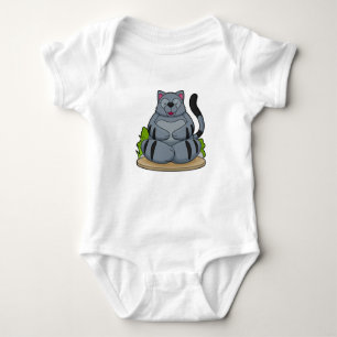 Cat at Yoga Fitness Baby Bodysuit