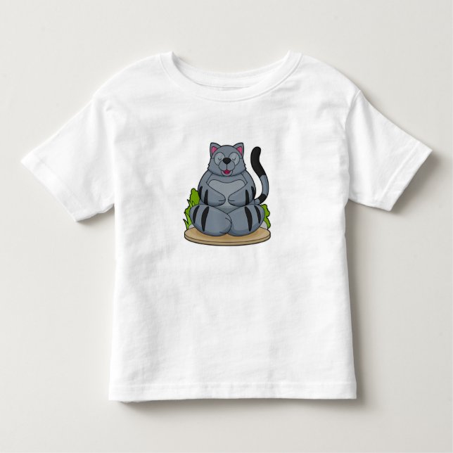 Cat at Yoga Fitness Toddler T-Shirt (Front)