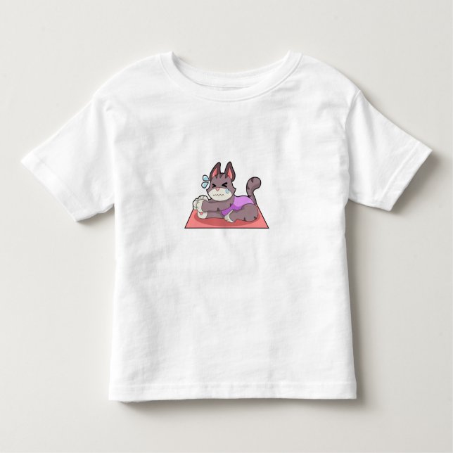 Cat at Yoga Fitness Toddler T-Shirt (Front)