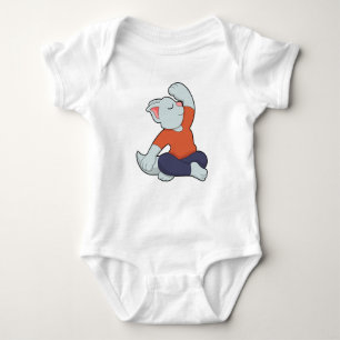 Cat at Yoga in Cross legged Baby Bodysuit