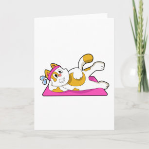 Cat at Yoga Stretching exercise Card