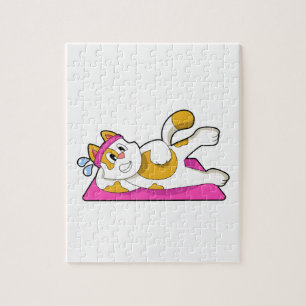 Cat at Yoga Stretching exercise Jigsaw Puzzle