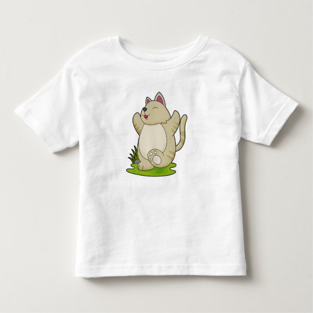 Cat at Yoga Toddler T-Shirt (Front)
