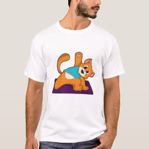 Cat at Yoga with Yoga mat T-Shirt