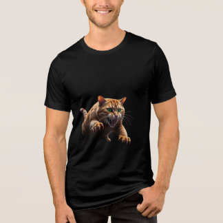Cat Attack – Fierce and Funny Feline T-Shirt Tri-Blend Shirt