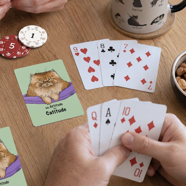 Cat Attitude Funny Playing Cards (Creator Uploaded)