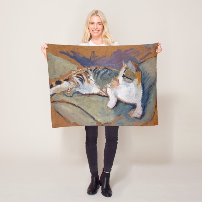 Cat, August Macke Fleece Blanket (In Situ)