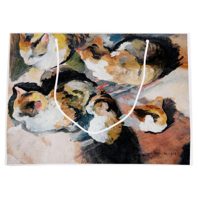 Cat, August Macke Large Gift Bag (Front)
