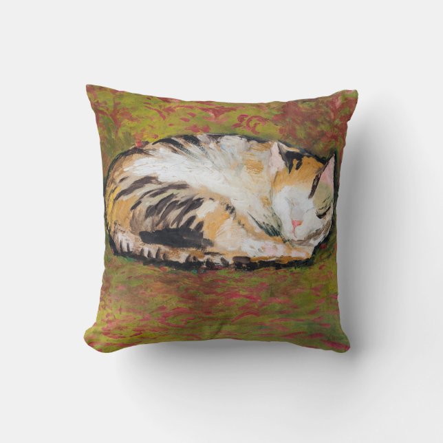 Cat, August Macke Throw Pillow (Front)
