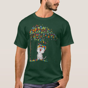 Cat Autism Cute Cat Autism Tree Puzzle Cat Kitt T-Shirt