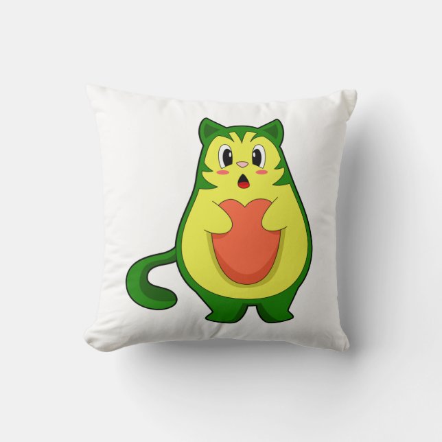 Cat Avocado Cushion (Front)