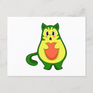 Cat Avocado Postcard