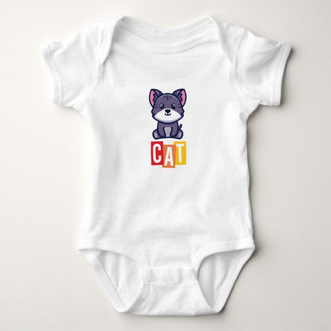 Cat Baby Jersey Bodysuit (Front)