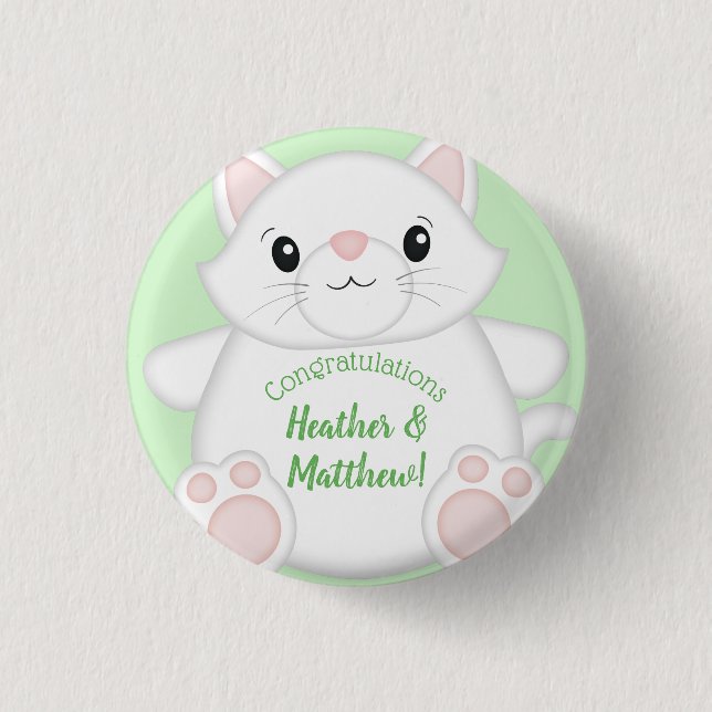 Cat Baby Shower Kitty 3 Cm Round Badge (Front)
