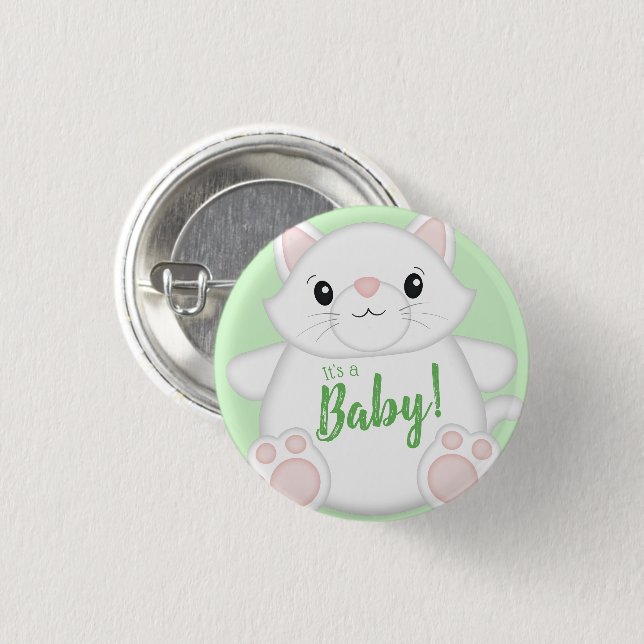 Cat Baby Shower Kitty 3 Cm Round Badge (Front & Back)