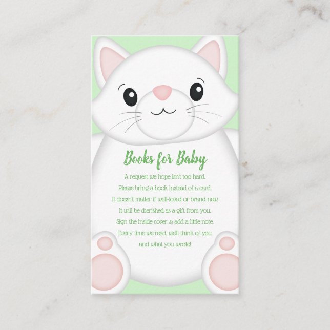 Cat Baby Shower Kitty Enclosure Card (Front)