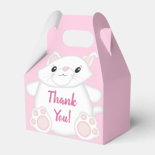 Cat Baby Shower Kitty Pink Favour Box