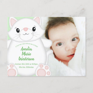 Cat Baby Shower Kitty Postcard
