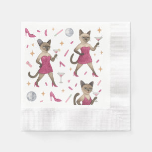 Cat  Bachelorette Part woman Girl Lady cat lovers  Napkin