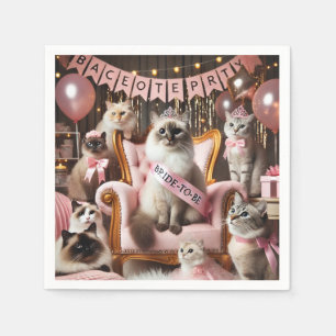 Cat Bachelorette Party in Pink theme Napkin