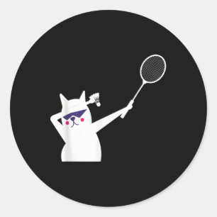 Cat Badminton Shuttle For Men Women Kids Classic Round Sticker