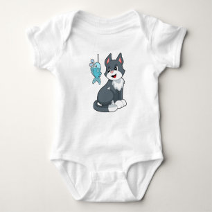 Cat Bait Fish Baby Bodysuit