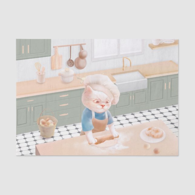 Cat Baker Baby – Cosy Morning Kneading Tissue Paper (Front)