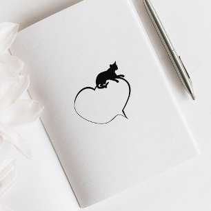 Cat Balloon Journal Rubber Stamp