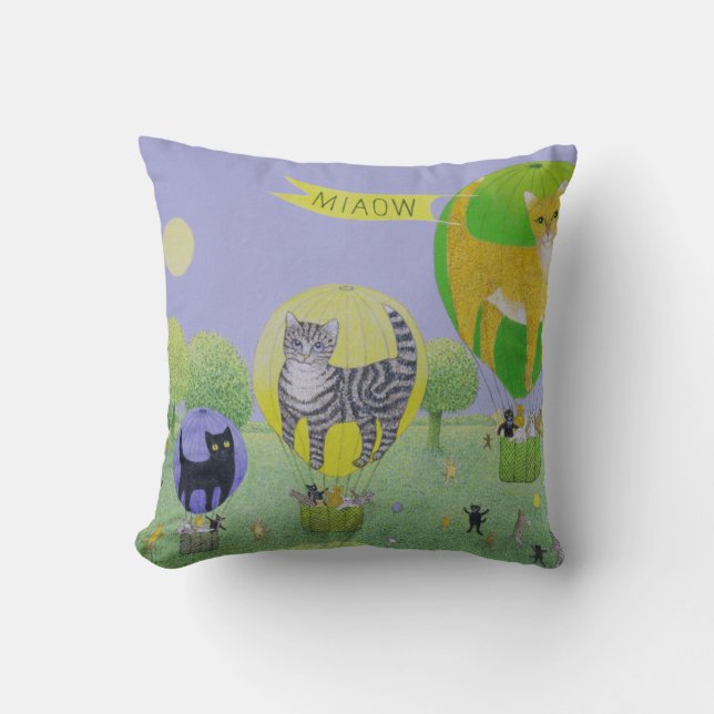 Cat Balloon Race Cushion (Front)