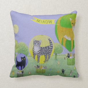Cat Balloon Race Cushion
