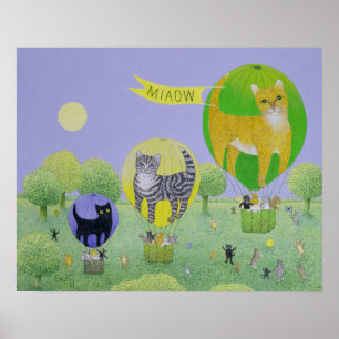 Cat Balloon Race Poster