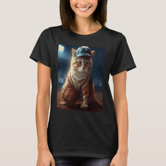 Cat Baseball Video Games T-Shirt