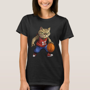 Cat Basketball Basketball Player Cat T-Shirt