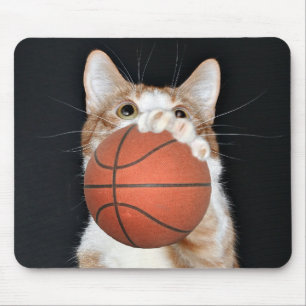 Cat basketball mouse pad