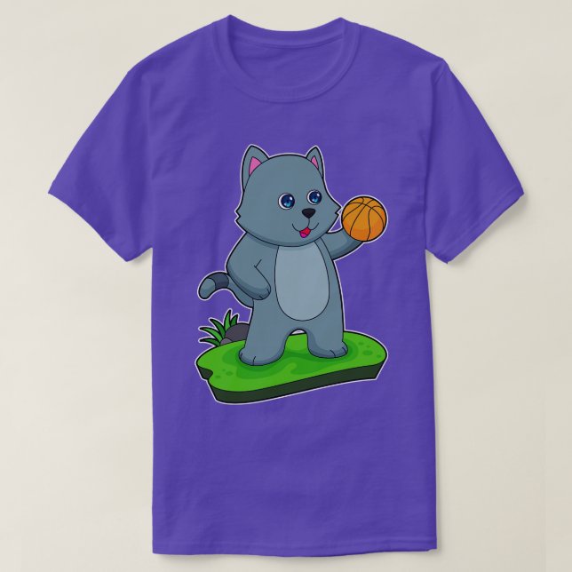 Cat Basketball player Basketball 3 T-Shirt (Design Front)