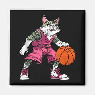 Cat Basketball Player _ Basketball Cat Tank Top  Magnet