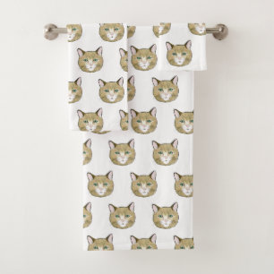 Cat Bath Towel Set
