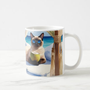 Cat Beach themed for Siamese Cat lovers Coffee Mug