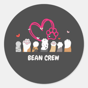 Cat Bean Crew Classic Round Sticker