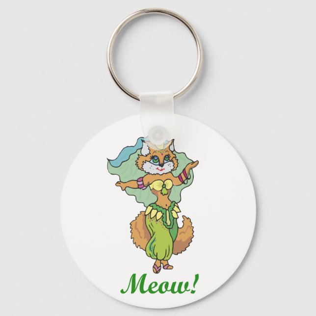 Cat Belly Dancer Key Ring (Front)