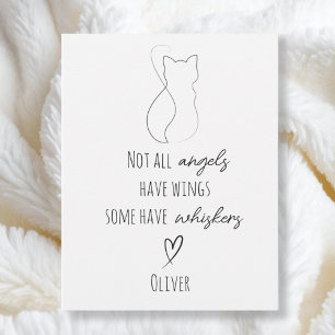 Cat Bereavement Sympathy Card with Cat Name