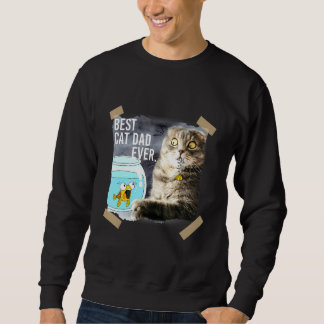 Cat Best Cat Dad Ever Cat Eating Doodle Fish Sweatshirt