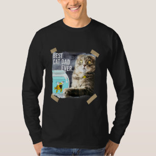 Cat Best Cat Dad Ever Cat Eating Doodle Fish T-Shirt