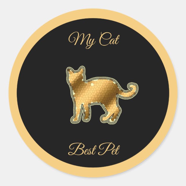 Cat Best Pet Classic Round Sticker (Front)